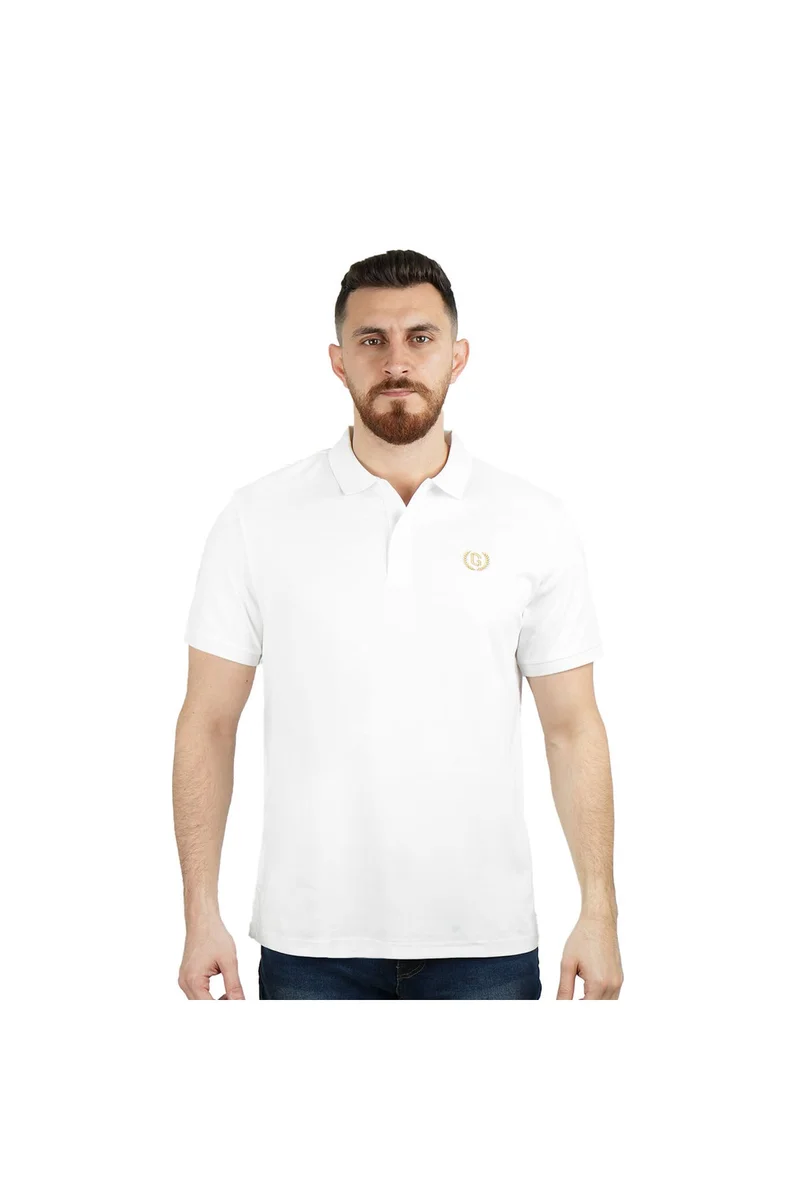 GIORDANO Men's White Slim Fit Polo Shirt