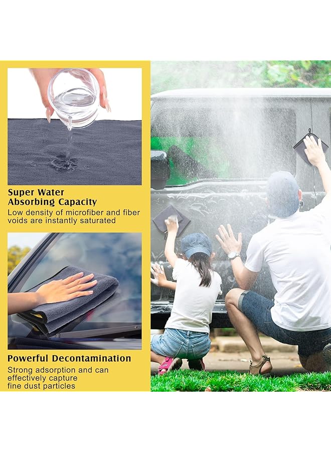 X spring Car 12 12 Inch Microfiber Towels, 6 Pcs Reusable Quick Drying Absorbent Towels For Auto, Home, Kids, Pets And More - Image 4
