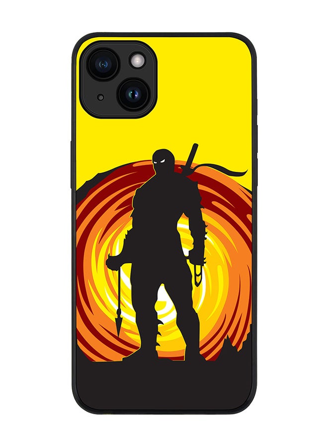 Stylizedd Cover for iPhone 15 Case Rugged Black Slim fit Soft Flexible Anti Drop TPU Gel Thin Protective Phone Cases - Ninja Typhoon - Image 1