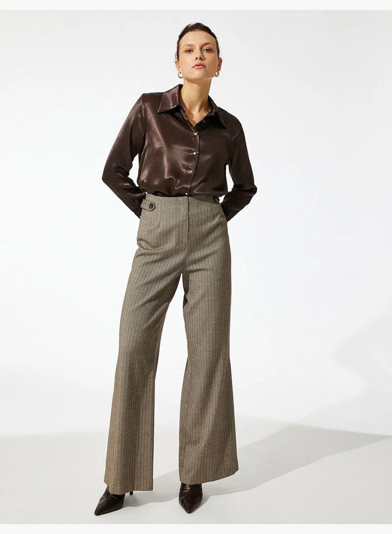 KOTON Zigzag Patterned Flare Trousers