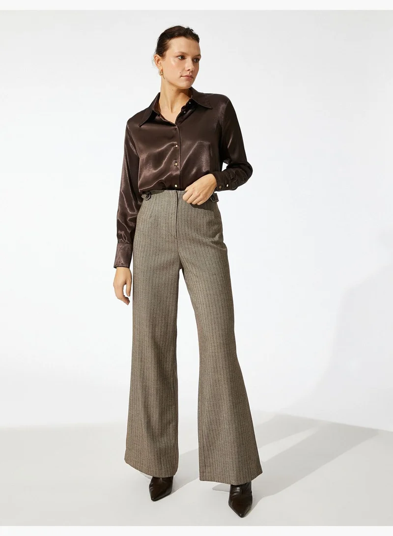 KOTON Zigzag Patterned Flare Trousers