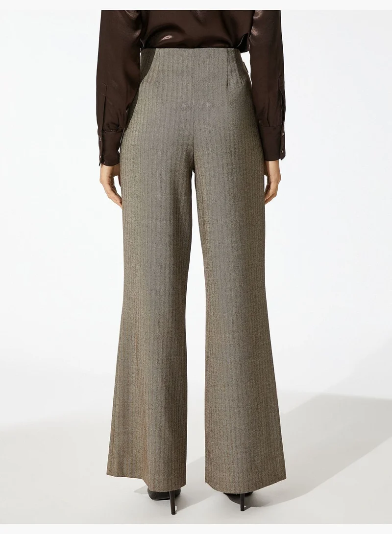 KOTON Zigzag Patterned Flare Trousers