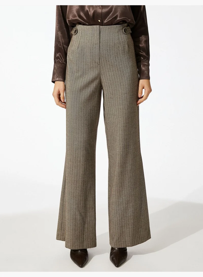 KOTON Zigzag Patterned Flare Trousers