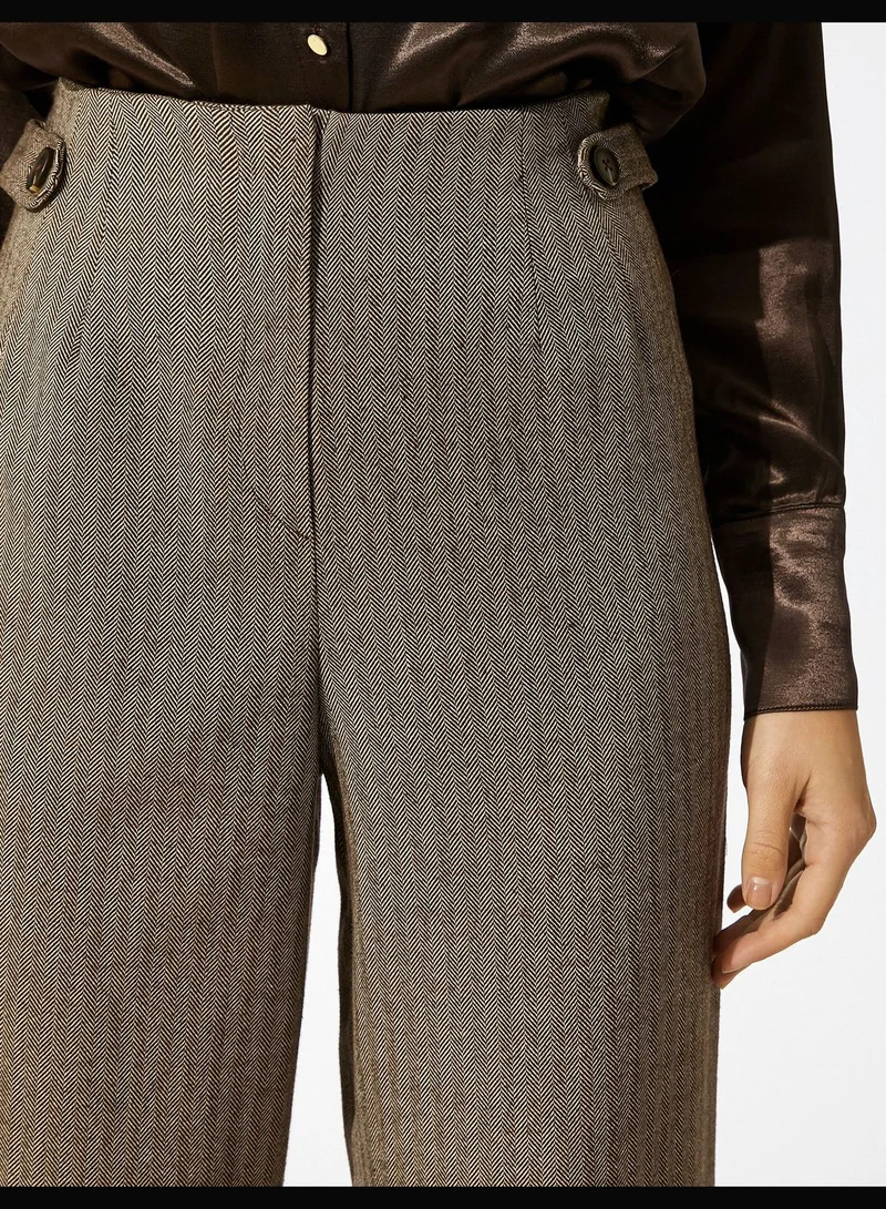 KOTON Zigzag Patterned Flare Trousers