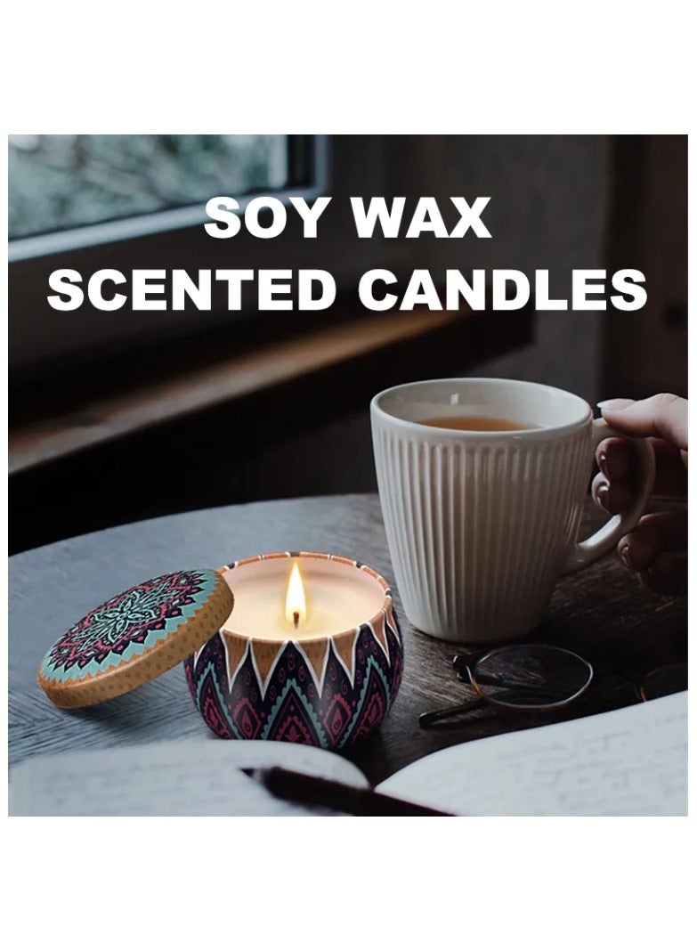 Zaroon Soy Wax Scented Candles Gift Set, Natural Soy Wax 4.4 Oz Portable Relaxing Aromatherapy Candle. Women Gift and Aromatherapy, Birthday, Mother's Day, Valentine's Day, Pack of 4