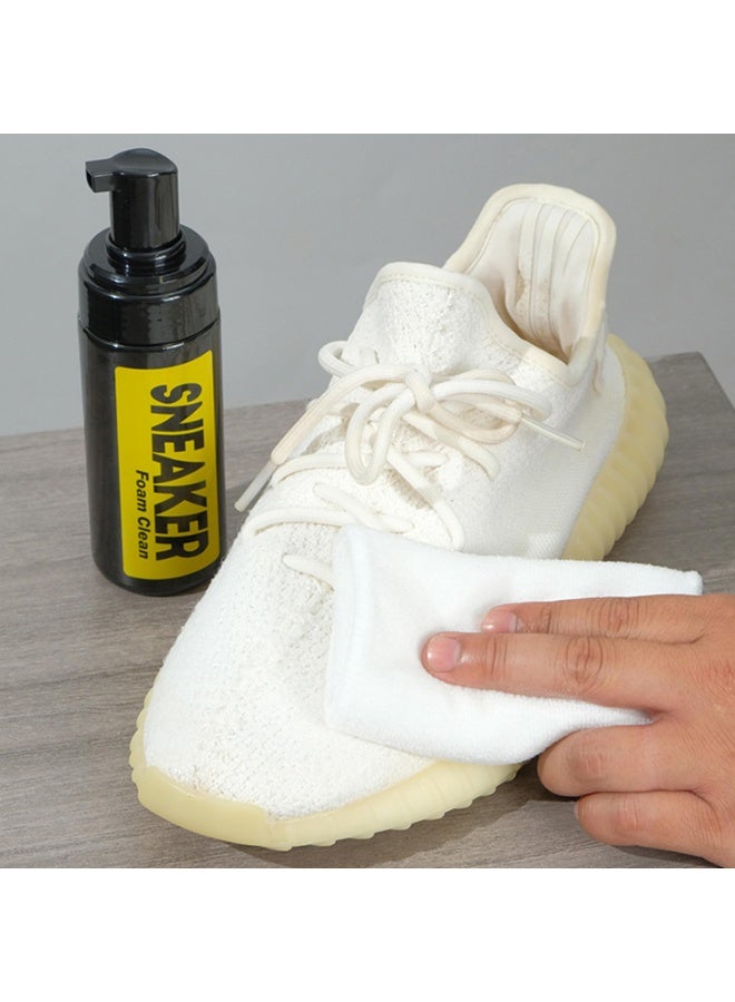 Sneaker Care Kit – Foam Cleaner for Dirt & Stain Removal – Soft & Hard Brushes – Microfiber Drying Towel - Image 2