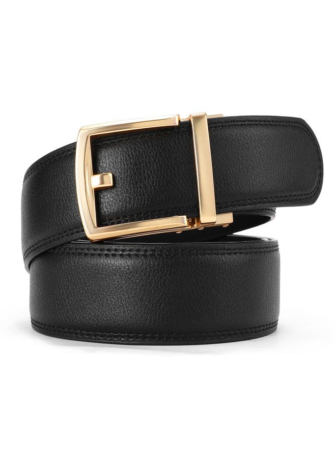 GAEKEAO Ratchet Belt for Men Genuine Leather 1 3/8" - Micro-Adjust Buckle Trim to Fit Dress Belt Casual to Formal Gift Boxed - Image 3