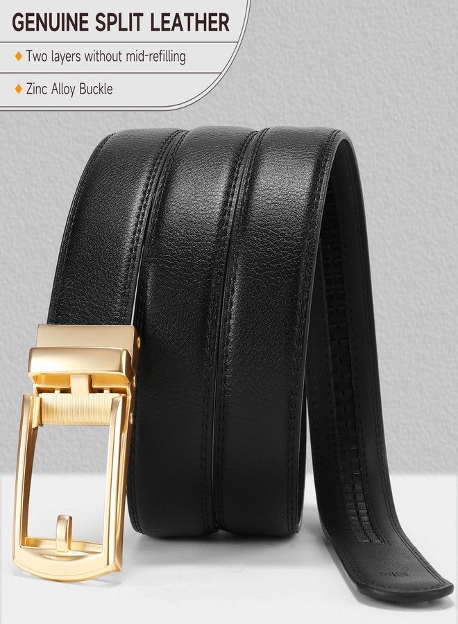 GAEKEAO Ratchet Belt for Men Genuine Leather 1 3/8" - Micro-Adjust Buckle Trim to Fit Dress Belt Casual to Formal Gift Boxed - Image 4