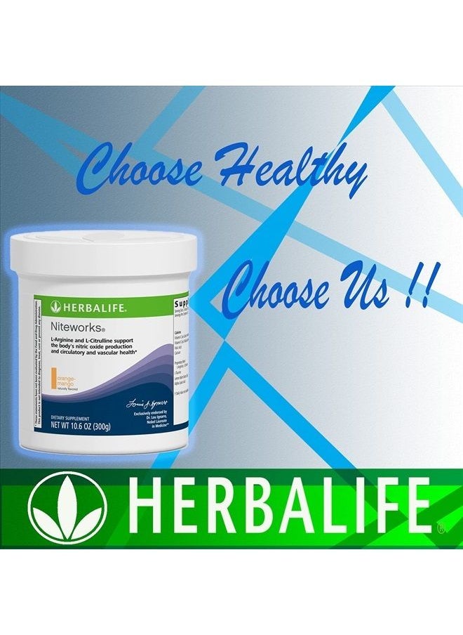 HERBALIFE - Niteworks 30 Servings 300g (Orange Mango) Naturally Flavored: with L-Arginine and L-Citruline - Image 1