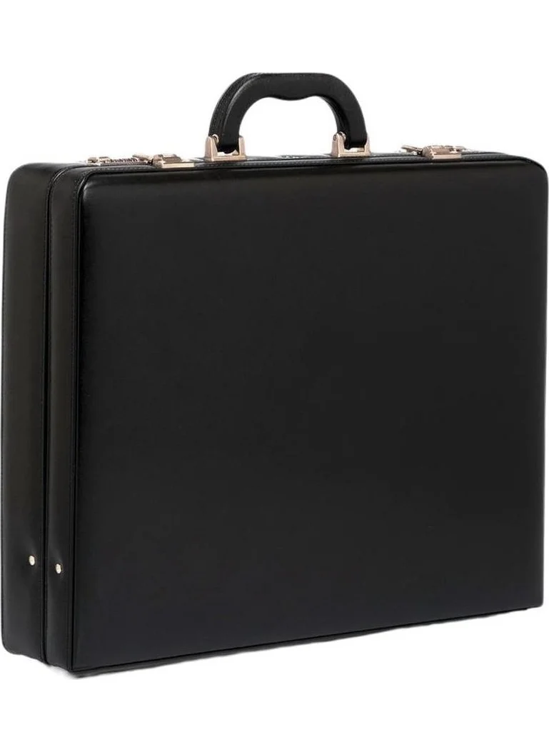 Başkent Çanta Başkent Bag Black Leather Single Gusseted Briefcase and Bond Bag