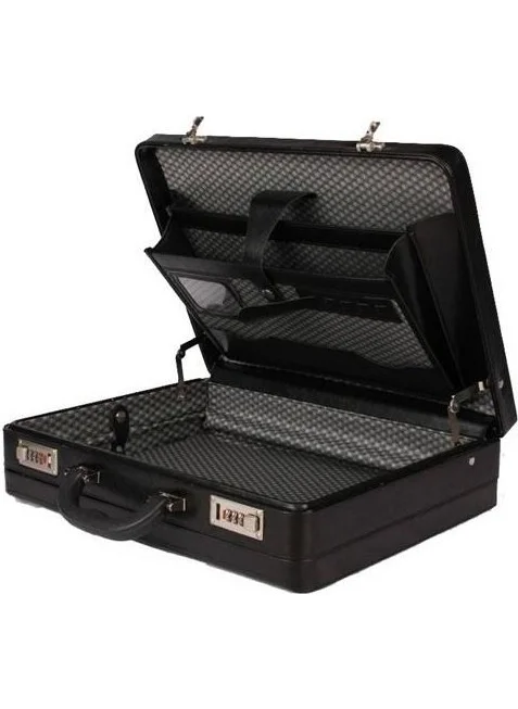 Başkent Çanta Başkent Bag Black Leather Single Gusseted Briefcase and Bond Bag