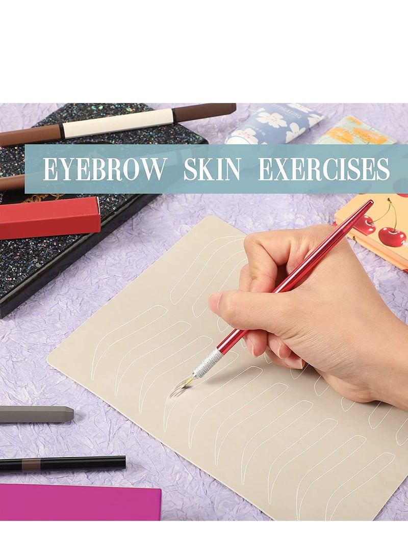 Excefore Eyebrow Practice Skin 6 Pcs Microblading Supplies Double Sided Skins for Permanent Makeup Silicone Skin Kits - Image 4