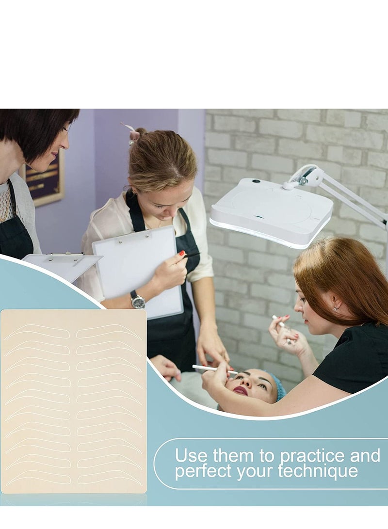 Excefore Eyebrow Practice Skin 6 Pcs Microblading Supplies Double Sided Skins for Permanent Makeup Silicone Skin Kits - Image 5