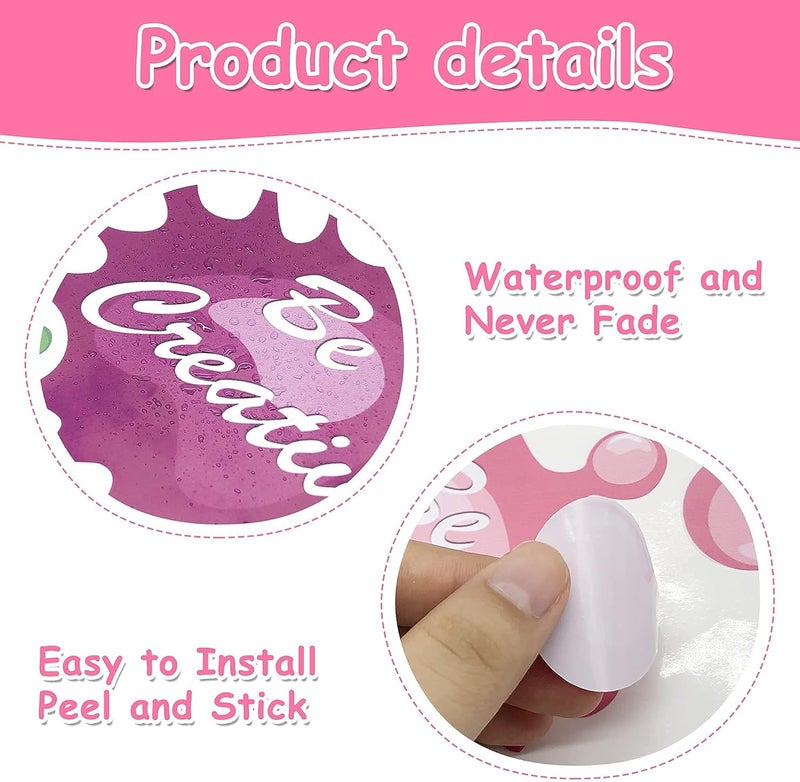 Sinekong Colorful Inspirational Quotes Wall Decals Watercolor Paint Wall Decals Ink Splatter Splotches Wall Stickers Motivational Lettering Positive Sayings Stickers for Kids Classroom Nursery Playroom School - Image 5