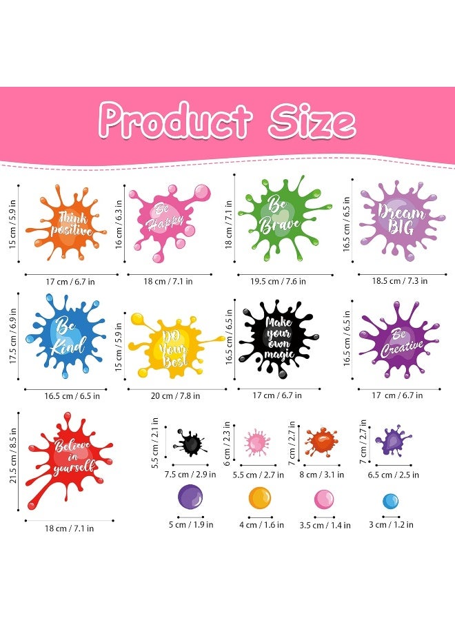 Sinekong Colorful Inspirational Quotes Wall Decals Watercolor Paint Wall Decals Ink Splatter Splotches Wall Stickers Motivational Lettering Positive Sayings Stickers for Kids Classroom Nursery Playroom School - Image 4