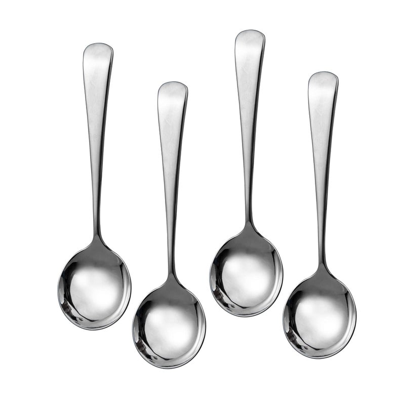IMEEA Roud Soup Spoons SUS304 Stainless Steel Small Soup Spoons 6Inch Set of 4
