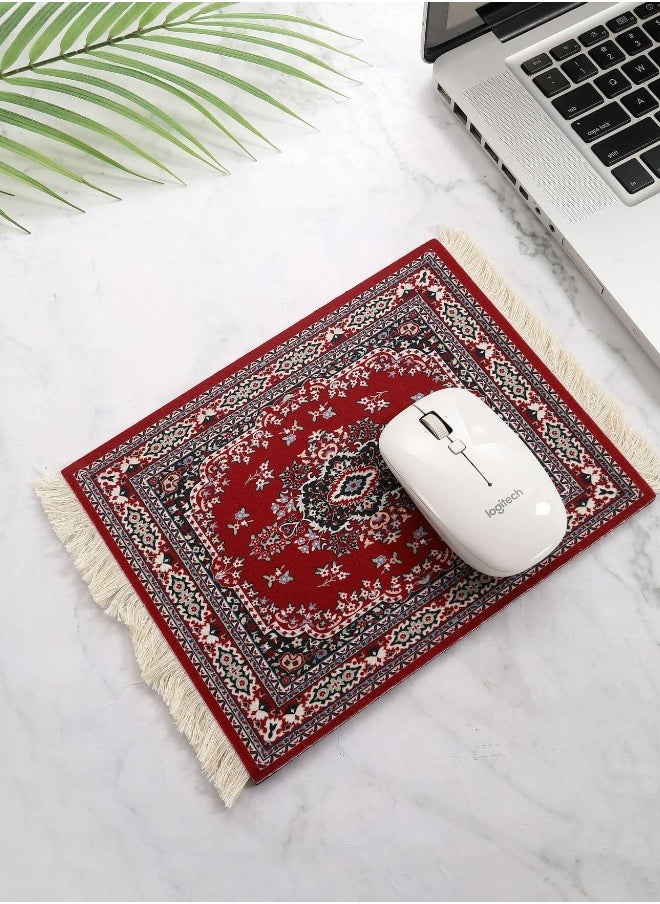 شيبشيب لوحة ماوس بنمط فارسي عتيق مع شرّابات، لوحة ماوس متينة تشبه السجاد بقاعدة مطاطية غير قابلة للانزلاق، وسادة مكتب، ديكور للمكتب  - Image 3