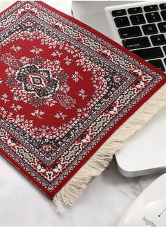 ShebSheb Persian Retro Style Mouse Pad with Tassel,Durable Carpet Mouse Pad with Non-Slip Rubber Base,Desk Pad,Office Desktop Decoration  - Image 4