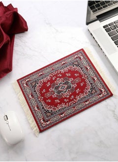 ShebSheb Persian Retro Style Mouse Pad with Tassel,Durable Carpet Mouse Pad with Non-Slip Rubber Base,Desk Pad,Office Desktop Decoration  - Image 5