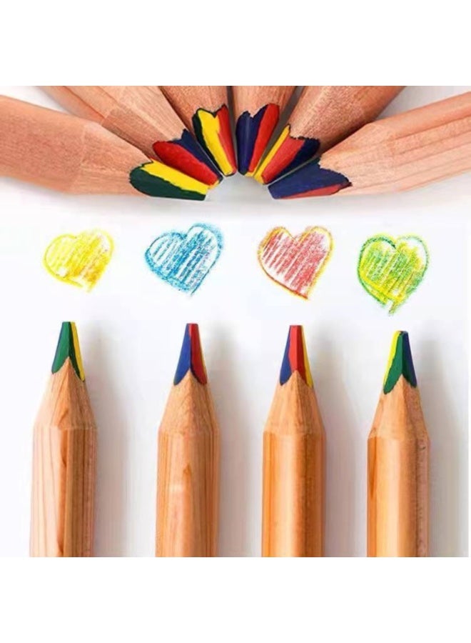 NOVOLAN Rainbow Pencil 20 pieces 4-Color Pencil Gradient Multi-Color Lead Mixed Color Student Colorful Painting Pen Convenient & Portable, From Writing & Drawing to Coloring & Doodling - Image 2