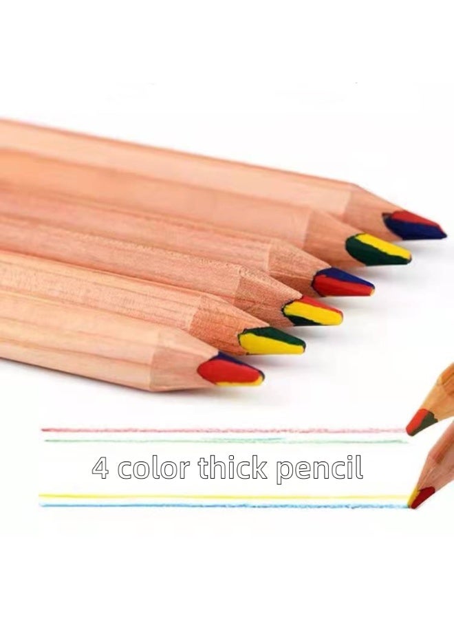 NOVOLAN Rainbow Pencil 20 pieces 4-Color Pencil Gradient Multi-Color Lead Mixed Color Student Colorful Painting Pen Convenient & Portable, From Writing & Drawing to Coloring & Doodling - Image 3