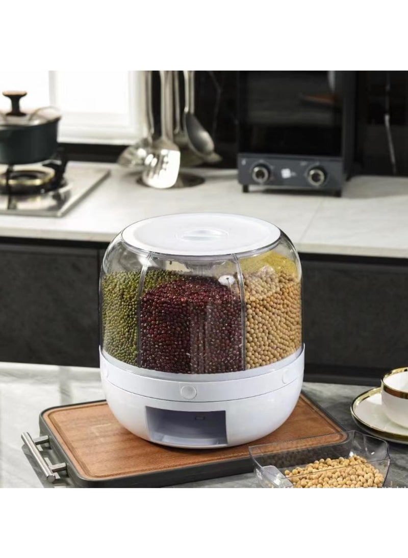SILVER CREST - Rotatable Cereal/Grain Dispenser 15Lbs, 360° Food Dispenser with One-Click Precision for Small Grains, Beans, and Rice Storage in Kitchen - Image 1