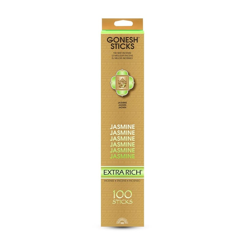 Gonesh - Extra Rich Scented Incense Sticks - Non-Toxic 10â€ Slow Burn Aromatic Sticks - Jasmine - 100 Pack - Image 1