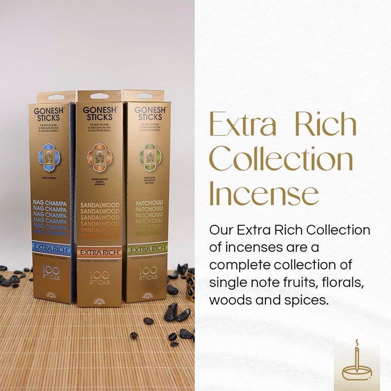 Gonesh - Extra Rich Scented Incense Sticks - Non-Toxic 10â€ Slow Burn Aromatic Sticks - Jasmine - 100 Pack - Image 4
