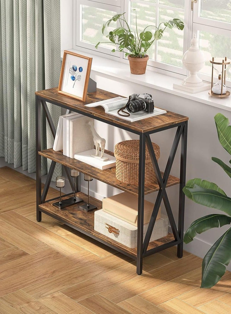 إيه جي دي طاولة وحدة التحكم مع منفذ طاقة طاولة أريكة مع رف تخزين للمدخل وغرفة المعيشة 3 طبقات مع قاعدة شحن 100*35*90 سم - Image 4