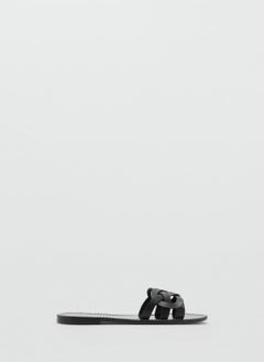 MANGO Intertwined Strap Leather Sandals  - Image 1