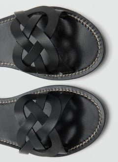 MANGO Intertwined Strap Leather Sandals  - Image 3