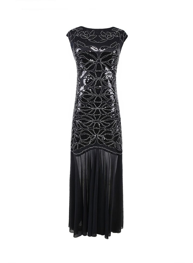 Loquat Vintage Plus-size Party Dress Black 