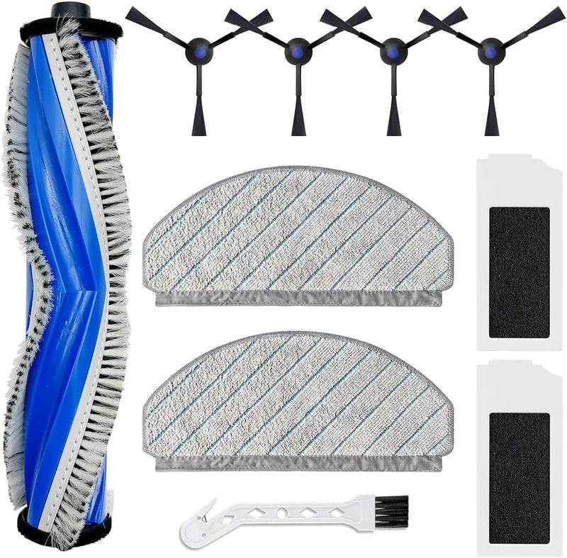 HASTHIP ® Vacuum Cleaner Accessories for Ecovacs N20 Pro/N20 Robot Replacement Vacuum Cleaner Accessories with1 Main Brush, 4 Side Brushes, 2 Mop Cloth, 2 Filters, 1 Cleaning Detailing Brush (10Pcs) - Image 1