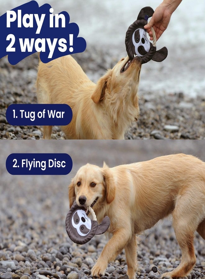 PAWSPIK Flying Disc Tug-of-War Toy, Eco-Friendly Recycled Material, Squeaker Toy for Medium and Large Dogs, for Throwing & Fetching 8.5" Diameter (Sleepy Sloth) - Image 2