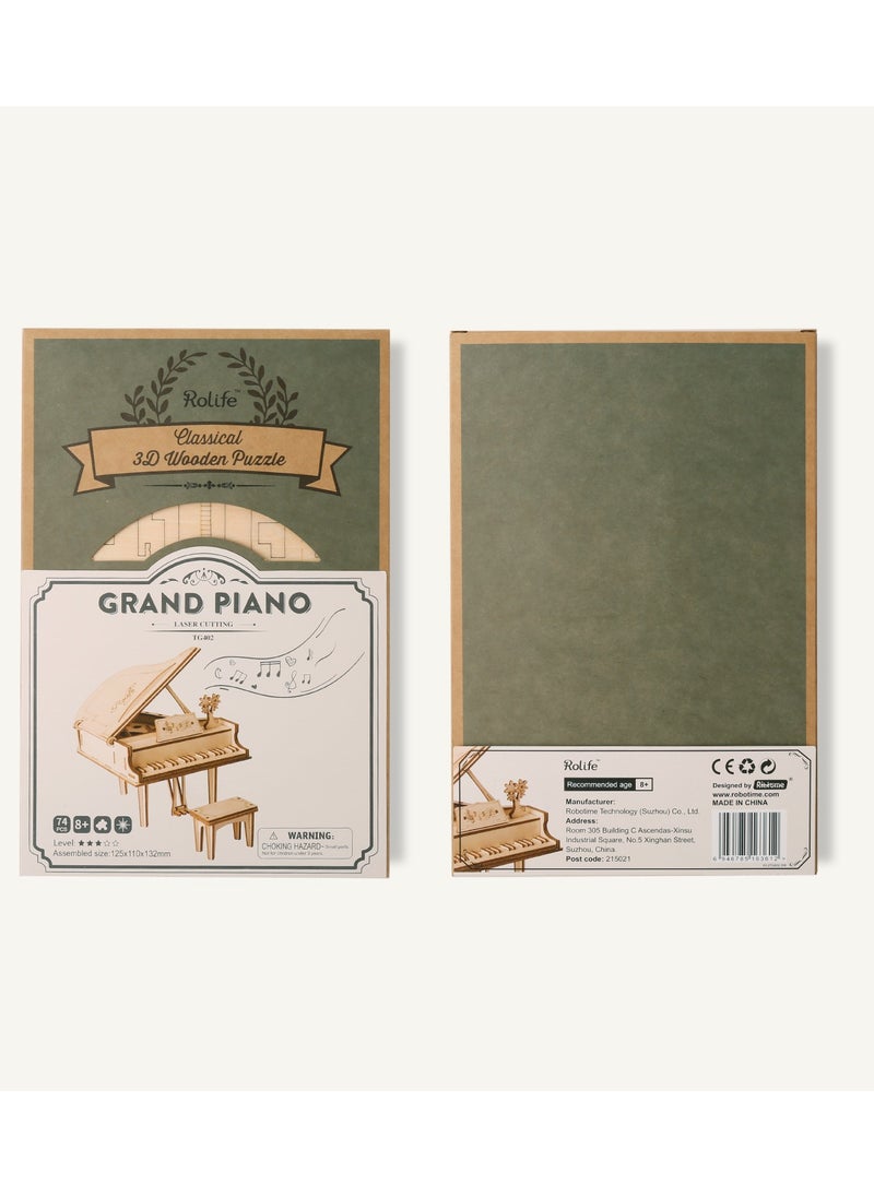 Robotime Rolife Grand Piano 3D Wooden Puzzle TG402, 3D Wooden Puzzles for Adults/Teens, Creative Home Decor, Unique Gift for Craft Hobby Adults/Teens  - Image 4