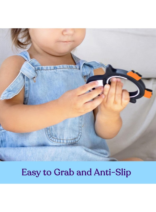 سبريك ألعاب تسنين للأطفال حديثي الولادة والرضع من عمر 0 إلى 6 أشهر، عضاضات سيليكون للأطفال من عمر 6 إلى 12 شهرًا، خالية من مادة BPA (بطريق - أسود وأبيض) - Image 2