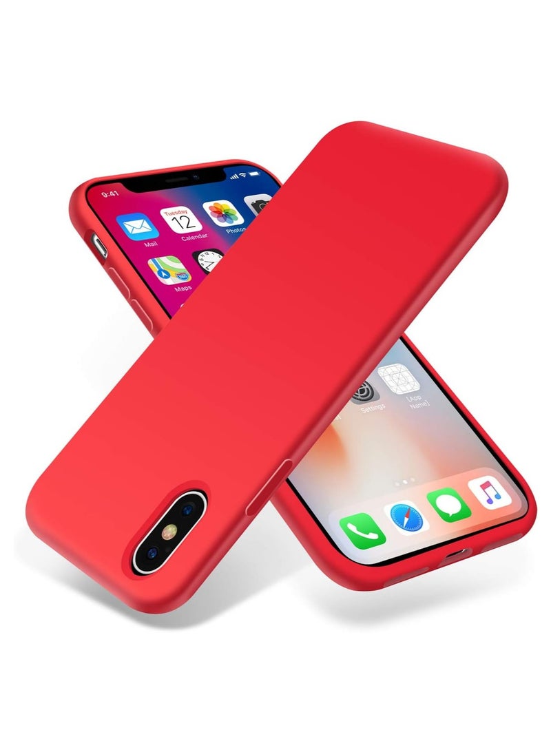 DUSALA iPhone XS Max Case, Liquid Silicone Phone Case for iPhone XS Max 6.8 Inch, Colorful Silky-Soft Protective Cover (Red) - Image 1