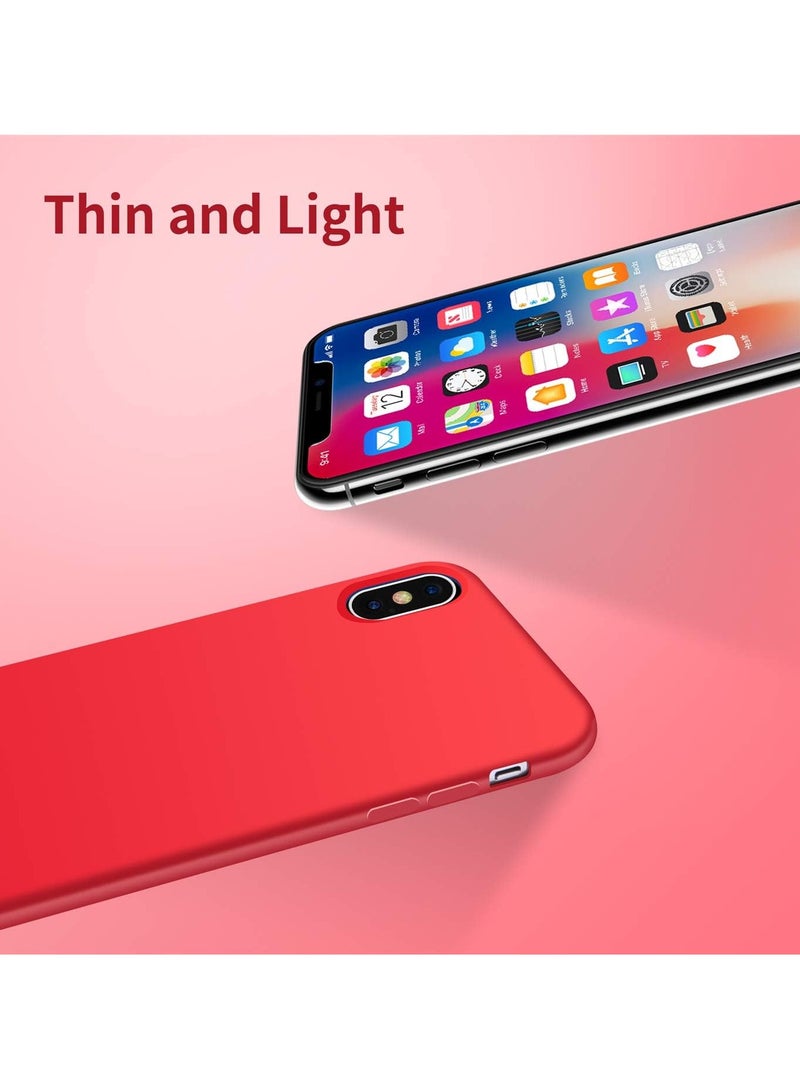 DUSALA iPhone XS Max Case, Liquid Silicone Phone Case for iPhone XS Max 6.8 Inch, Colorful Silky-Soft Protective Cover (Red) - Image 2