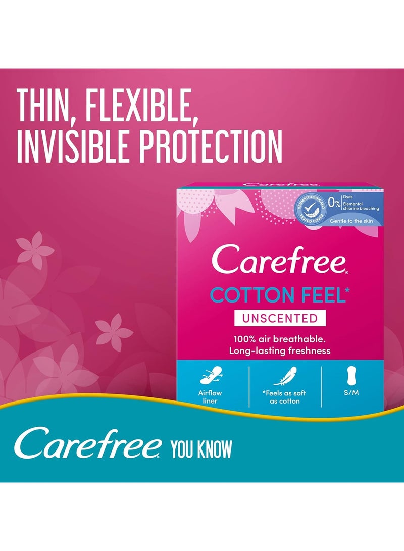 كيرفري فوط صحية يومية، قطنية، بدون رائحة، عبوة من 56 قطعة - Image 5