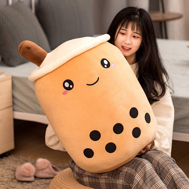 hitoshe Boba Plushie 275 in Boba Plush Pillow Toy Gifts for Kids Valentine Christmas Brown Round Eye - Image 2