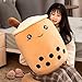 hitoshe Boba Plushie 275 in Boba Plush Pillow Toy Gifts for Kids Valentine Christmas Brown Round Eye - Image 3