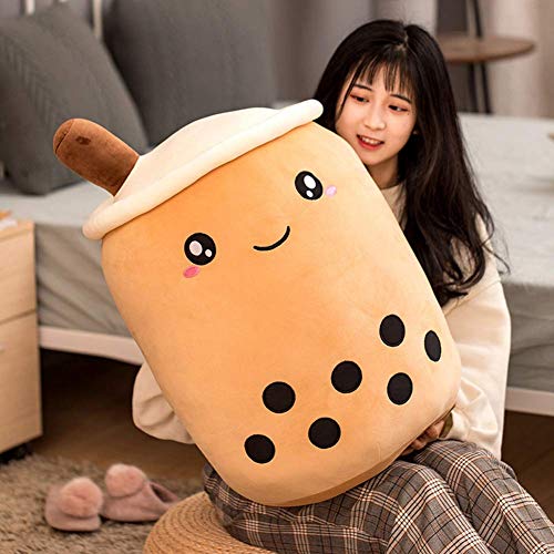 hitoshe Boba Plushie 275 in Boba Plush Pillow Toy Gifts for Kids Valentine Christmas Brown Round Eye - Image 1