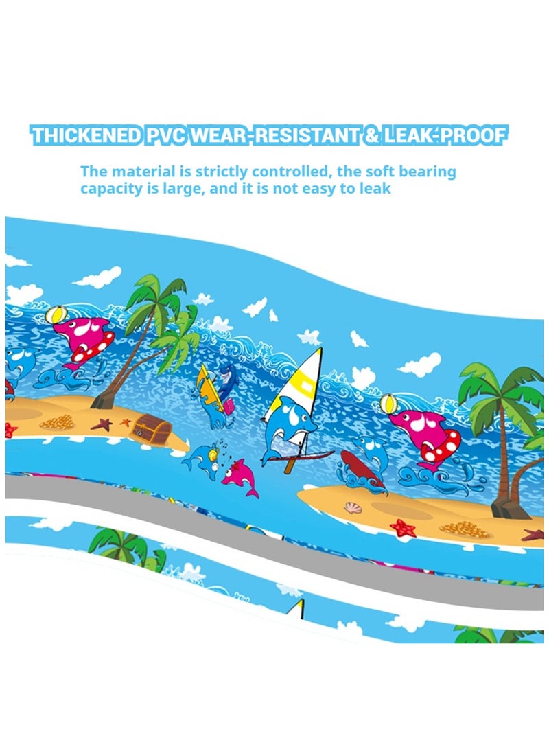 Inflatable Swimming Pool, Thickened Large Kiddle Pool, Blowup Pool for Summer Water Party, Family Swimming Pool for Backyard Garden Outdoor Indoor (210x140x55cm)  - Image 3