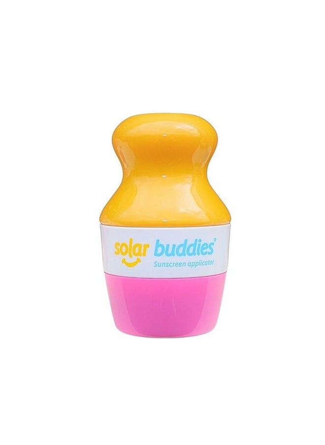 Solar Buddies - Sunscreen Applicator - Single Pink - Bpa-Free Refillable Roll On Sponge Sunscreen, Suncream & Lotion Applicator For Kids, Adults & Families - Holds 3.4Fl Oz, Perfect Size For Travel - Image 1