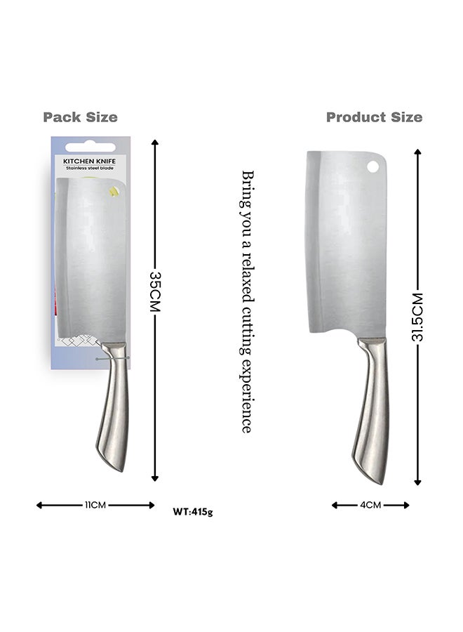 Feelings Stainless Steel Cleaver Knife Heavy-Duty Meat & Vegetable Chopper with Ergonomic Handle Size 17 cm (KQ0800) - Image 2