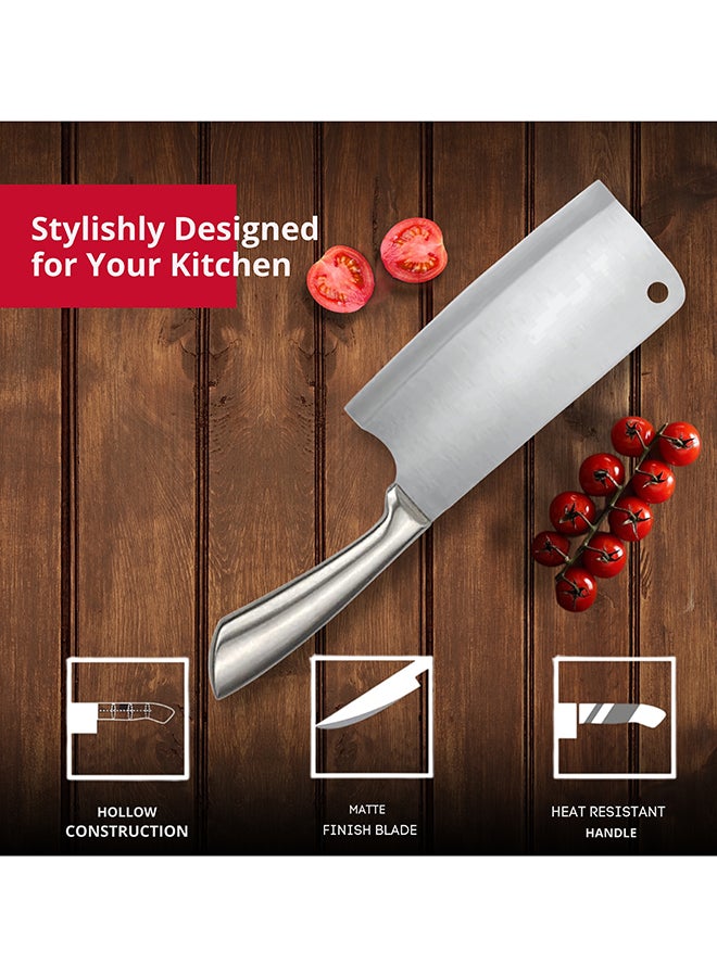 Feelings Stainless Steel Cleaver Knife Heavy-Duty Meat & Vegetable Chopper with Ergonomic Handle Size 17 cm (KQ0800) - Image 5