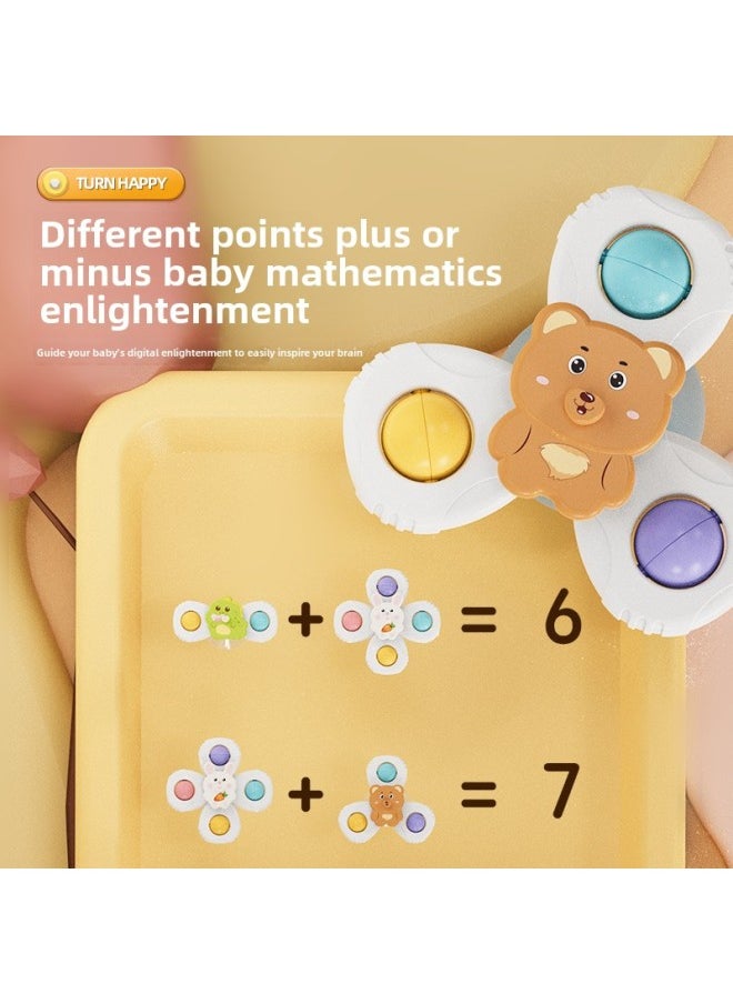 xozgdovg - Children's Sucker Turning Music Pacifying Toy Spinning Top Baby Can Chew Bathroom Water Play Small Toy-Color:Zhuanzhuanle 3-piece Set*dinosaur Bunny Bear 【opp Bag】 - Image 1
