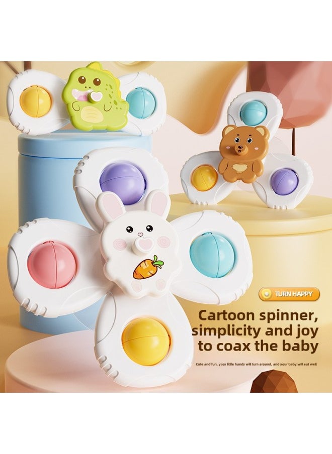 xozgdovg - Children's Sucker Turning Music Pacifying Toy Spinning Top Baby Can Chew Bathroom Water Play Small Toy-Color:Zhuanzhuanle 3-piece Set*dinosaur Bunny Bear 【opp Bag】 - Image 1
