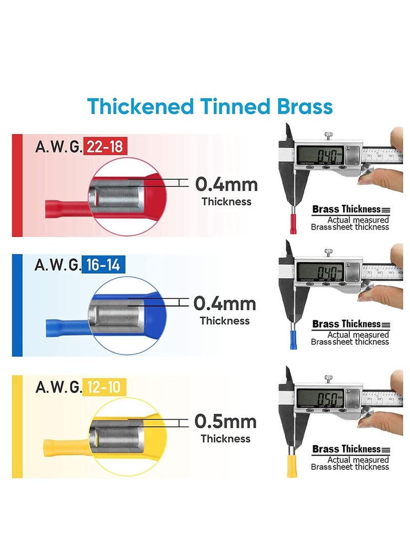 Y&D 200 Pcs Insulated Electrical Connectors Kit Automotive Wire Crimp Terminals Splice Resists Corrosion  - Image 2