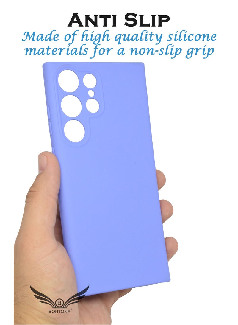 BORTONY Galaxy S23 Ultra Case Camera Protective Soft Silicone Cover Case Luxury Design Flexible Slim Cover Compatible with Samsung Galaxy S23 Ultra - Image 3